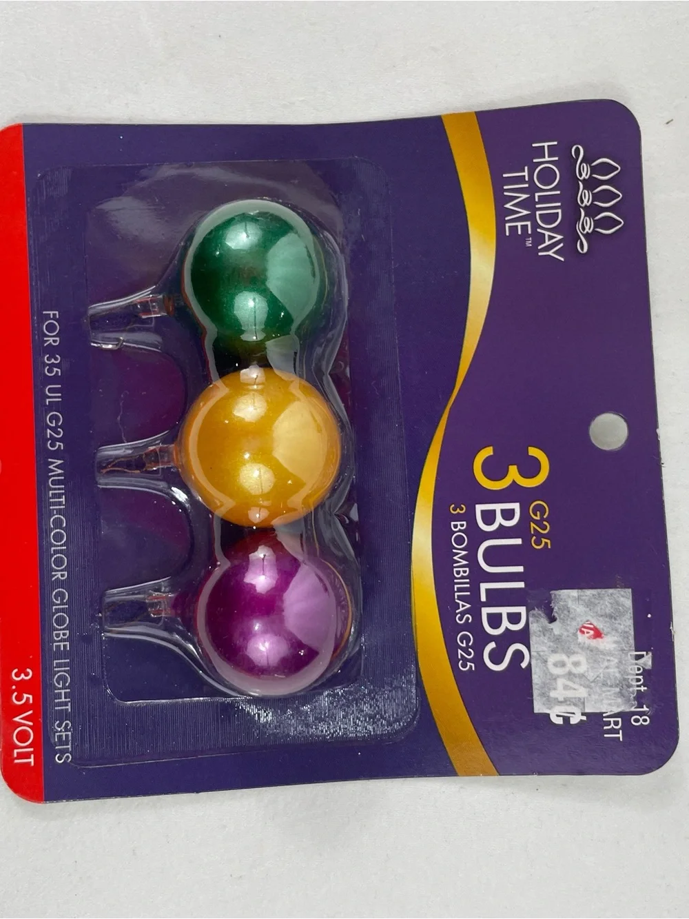 20 Packs Holiday Time G25 3.5V Replacement Christmas Bulbs 60 Bulbs NOS